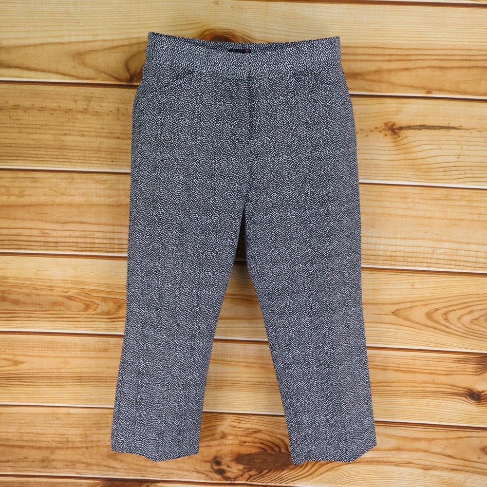 Rafaella Capri Pants Womens Size 4 Black Geometric Classic Fit Pockets Mid Rise